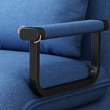 Cama de sofá futón contemporáneo con 2 almohadas y almohadas de vuelta en la mezcla de lino