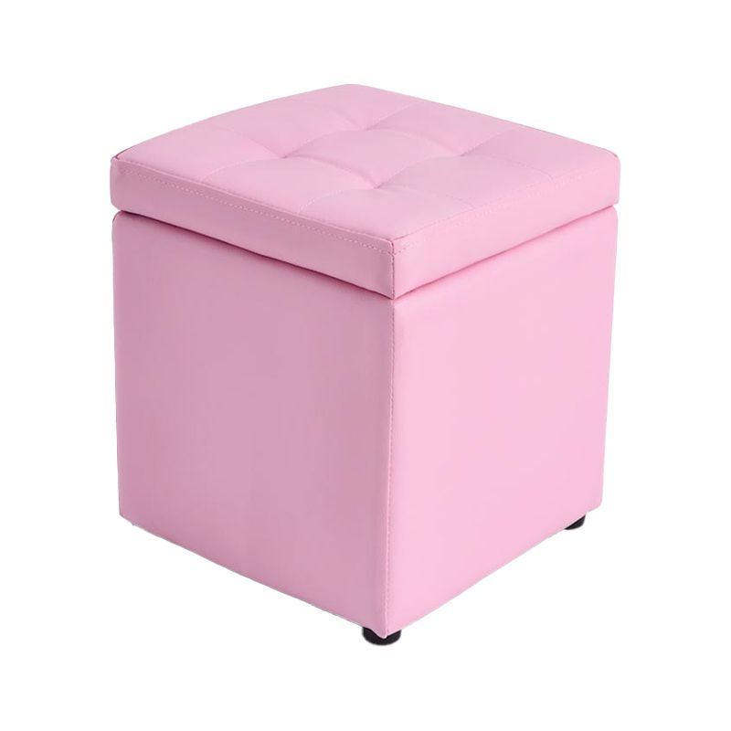 Mid-Century Modern Pouf Ottoman Faux Leather Tufted Square Ottoman with Storage Clearhalo 'furn' 'furn_ottomans_poufs' 'Furniture' 'Living Room Furniture' 'Ottomans & Poufs' 'ottomans_poufs' 1200x1200_93148c2b-ac90-432b-b38c-82273a463d5d