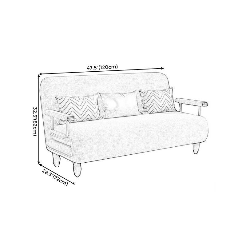 Contemporary Linen Sofa Bed with Pillow Back for Apartment and Bonus Room