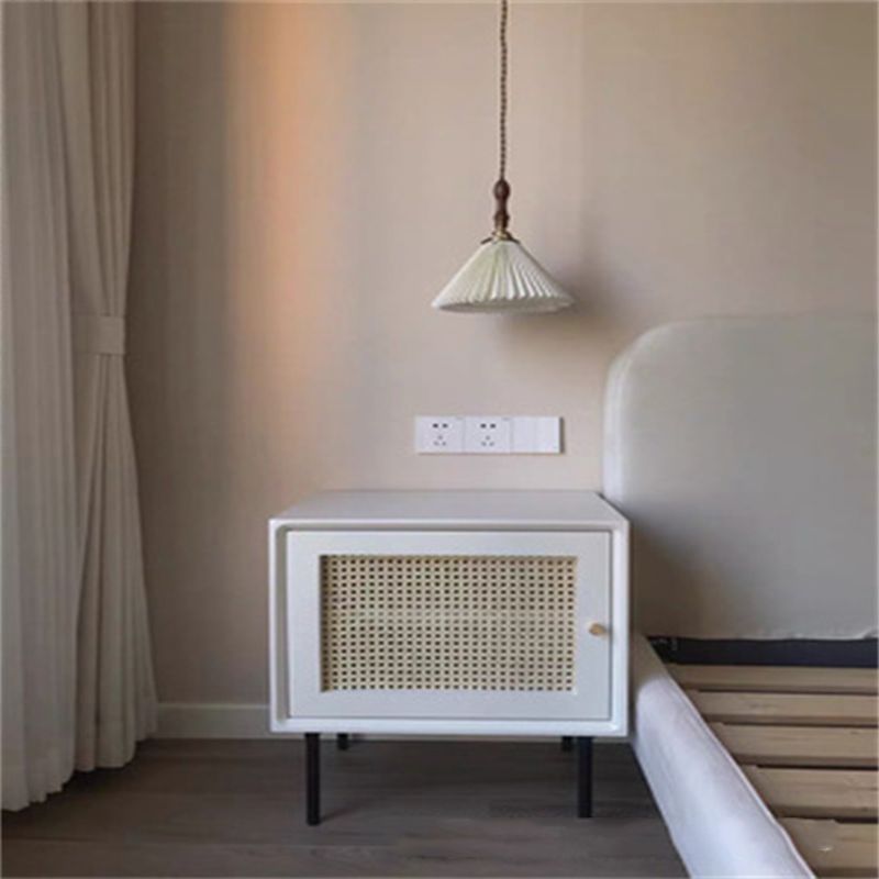 Contemporary Lower Shelf Nightstand Rattan Bedside Cabinet for Bedroom Clearhalo 'Bedroom Furniture' 'furn' 'furn_night_stand' 'Furniture' 'night_stand' 'Nightstands' 1200x1200_93182ed6-c251-4b11-b8e5-3edeaf37925e
