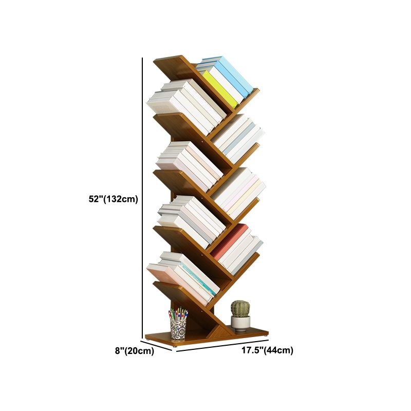 Modern Bamboo Bookshelf Geometric Closed Back Vertical Bookcase Clearhalo 'Bookcases' 'furn' 'furn_bookcases' 'Furniture' 'Office Furniture' 1200x1200_931851c9-ab11-4eee-afc5-3f65a46df825