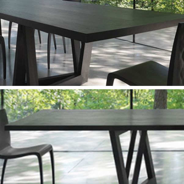 Industrial Solid Wooden Table Restaurant Rectangle Dining Table with Double Pedestal Base Clearhalo ' dining_table' 'Dining Tables & Seating' 'Dining Tables' 'furn' 'furn_dining_table' 'Furniture' 'furniture_dining_table' 'Kitchen & Dining Furniture' 'kitchen&dining_furn' 'kitchen' 'kitchen_dining_table' 1200x1200_93191d7d-04d2-4904-85a6-dcf18320a08e