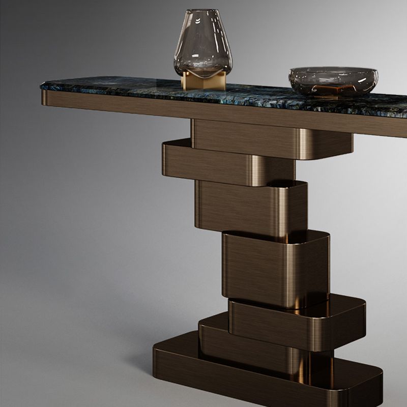 Tabla de acento de consola de mármol glamos con top rectángulo para hall
