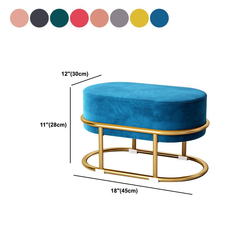 Glam Velvet Boucle Pouf Plain Oval Metal Frame Tear Resistant Ottoman Footrest Clearhalo 'furn' 'furn_ottomans_poufs' 'Furniture' 'Living Room Furniture' 'Ottomans & Poufs' 'ottomans_poufs' 1200x1200_931c51b9-4bd6-42ca-b853-884f16f7c942