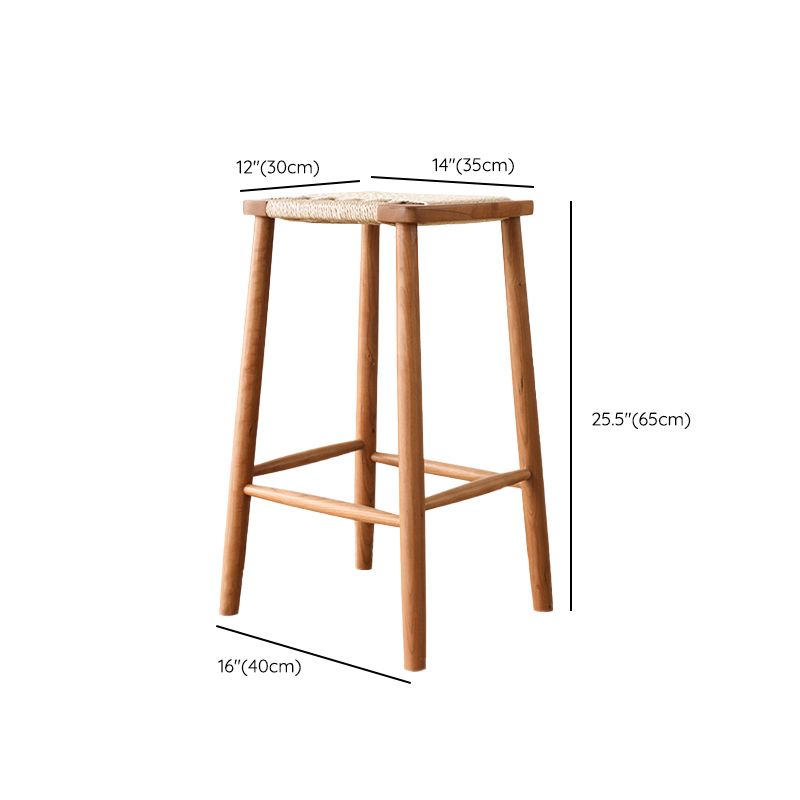 Sgabelli da bar senza schienale contemporaneo con base in legno massiccio ciliegia