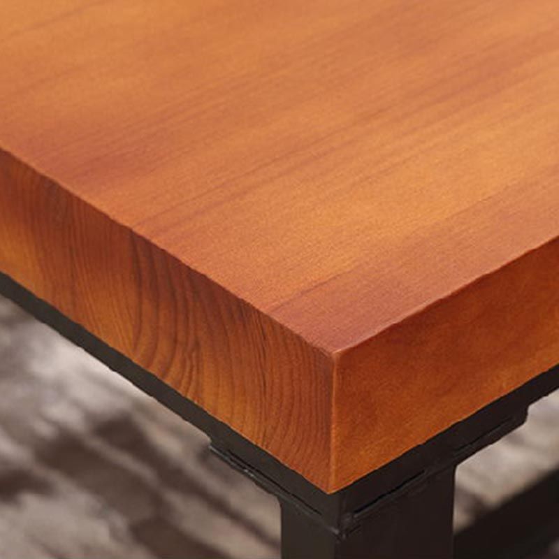 Industrielle Kiefer Holz Top -Büro -Schreibtisch Brauner rechteckiger Schreibtisch mit schwarzem Trestle
