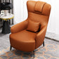 Fauteuil accent orange contemporain avec cadre en bois massif et pattes en métal