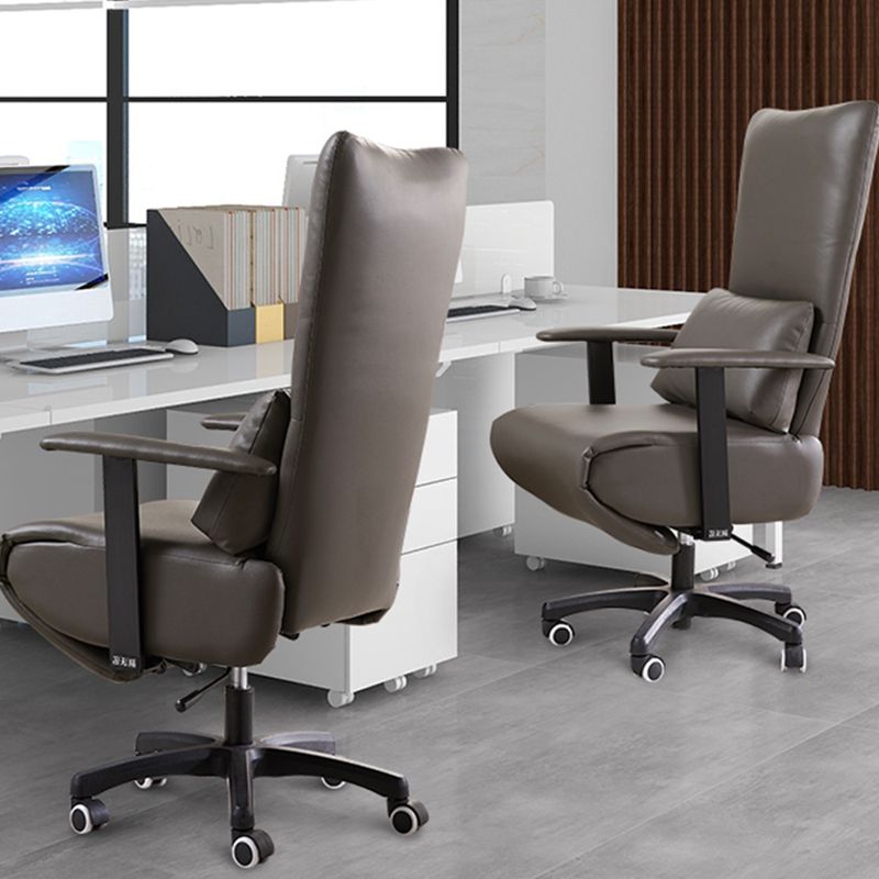 Modern Office Chair Swivel Arm Accent High-Back Leather Chair Clearhalo 'furn' 'furn_office_chair' 'Furniture' 'Office Chairs' 'Office Furniture' 'office_chair' 1200x1200_931ee40b-e02c-44c6-8a1b-a4893bb3013b