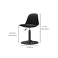 Modern Bucket Adjustable Height Swivel Bar Stool with Metal Base