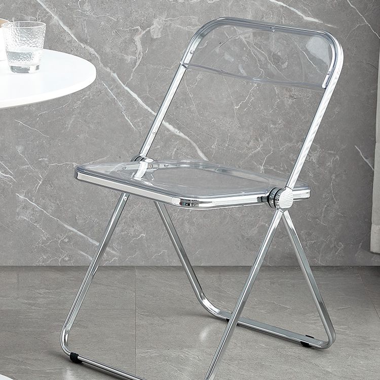 Metal Modern Dining Chair Indoor Folding Open Back Dining Side Chair Clearhalo ' kitchen&dining_furn' 'Dining Chairs' 'Dining Tables & Seating' 'dining_chair' 'furn' 'furn_dining_chair' 'Furniture' 'furniture_dining_chair' 'Kitchen & Dining Furniture' 'kitchen' 1200x1200_932083ad-007b-4ab7-9c79-71c9653cf53d