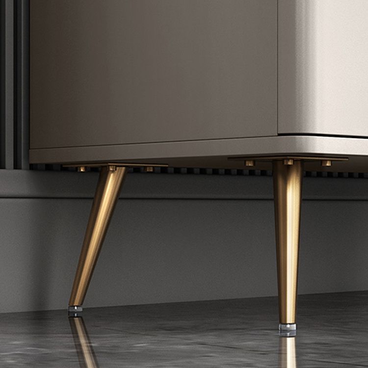 Glam Buffet Server con scaffali regolabili in legno e server di pranzo in pietra