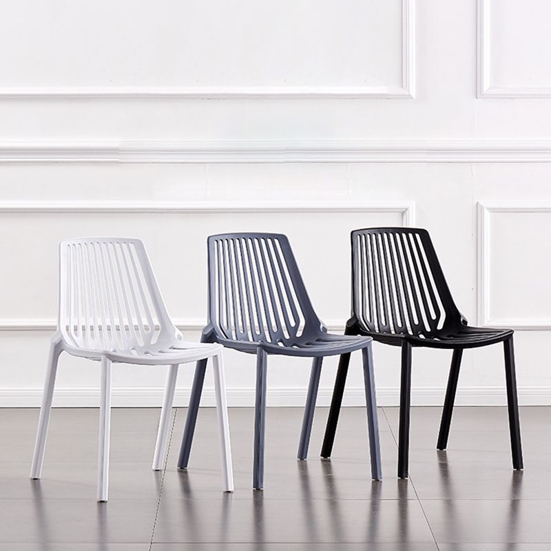 Restaurant Contemporary Plastic Side Chair Matte Finish Slat Back Dining Chair Clearhalo ' kitchen&dining_furn' 'Dining Chairs' 'Dining Tables & Seating' 'dining_chair' 'furn' 'furn_dining_chair' 'Furniture' 'furniture_dining_chair' 'Kitchen & Dining Furniture' 'kitchen' 1200x1200_9321c60a-6ffb-4ce5-a73b-a7f95702f011