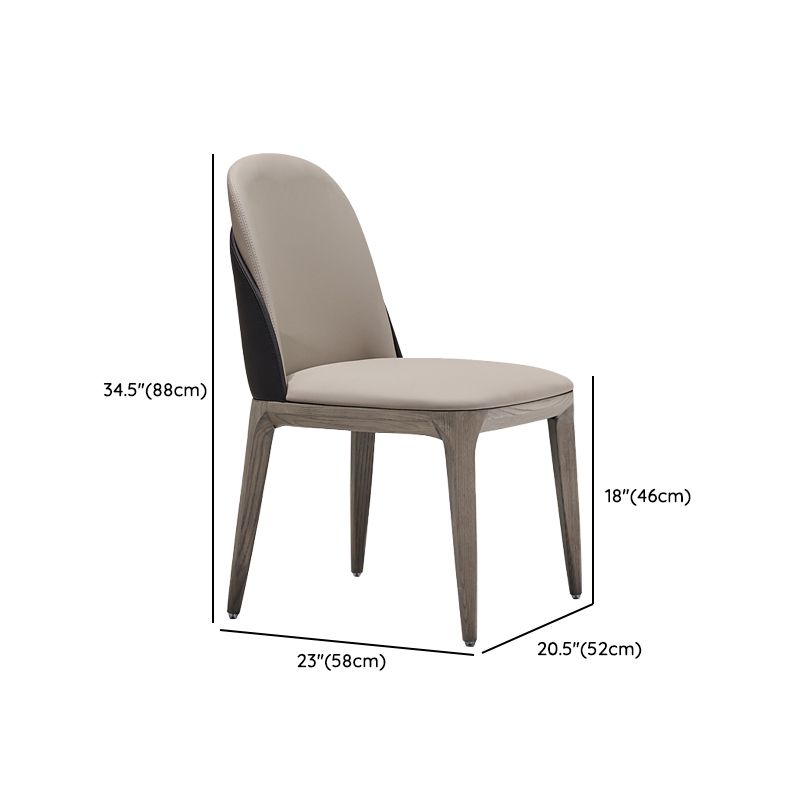 Faux leer en massief hout modern dineren accentstoel voor thuis