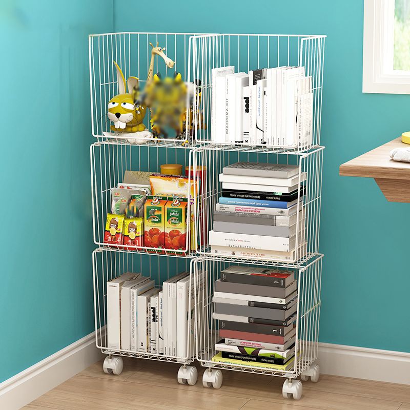 Industrial Iron Closed Back Bookshelf Black and White Bookcase for Home Clearhalo 'Bookcases' 'furn' 'furn_bookcases' 'Furniture' 'furniture_bookcases' 'Office Furniture' 1200x1200_9322367e-2c3d-49df-9118-f0924d8769ab