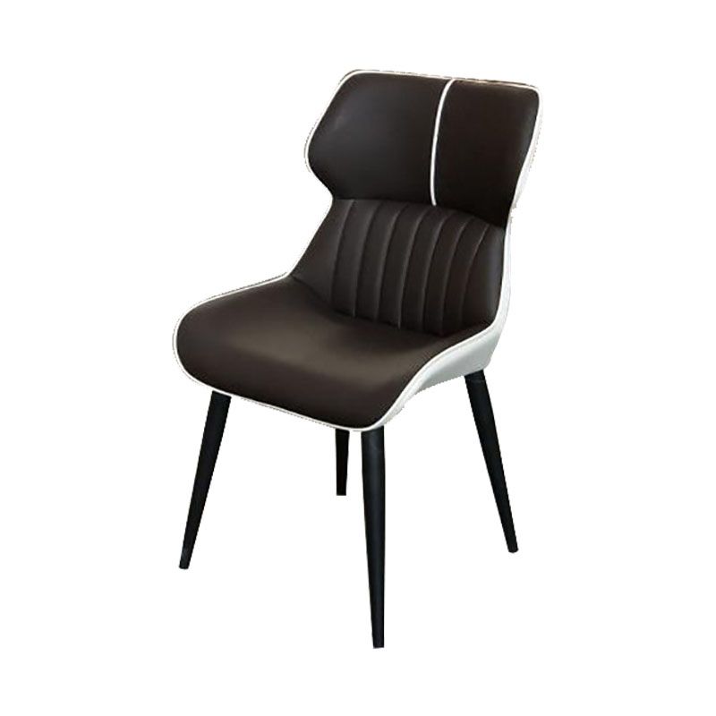 Contemporary Parsons Arm Chairs Leather Curved Dining and Accent Chairs Clearhalo ' kitchen&dining_furn' 'Dining Chairs' 'Dining Tables & Seating' 'dining_chair' 'furn' 'furn_dining_chair' 'Furniture' 'furniture_dining_chair' 'Kitchen & Dining Furniture' 'kitchen' 1200x1200_93235d21-9b98-4d24-9b33-1f09153956cd