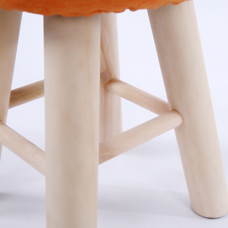 Wool Frame Pouf Stool Contrast Color Round Upholstered Fade Resistant Linen Blend Pouf Clearhalo 'furn' 'furn_ottomans_poufs' 'Furniture' 'Living Room Furniture' 'Ottomans & Poufs' 'ottomans_poufs' 1200x1200_9324b42b-92c7-4f35-ad0c-a9737defcb4e