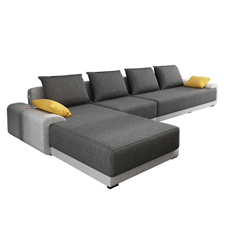 Contemporary Removable Cushions Loose Back Sofa with Reversible Chaise for Living Room Clearhalo 'furn' 'furn_sectionals' 'Furniture' 'furniture_sectionals' 'kitchen' 'kitchen_sectionals' 'Living Room Furniture' 'Sectionals' 1200x1200_93281d11-74dc-44ee-8025-a31fb03d20d2