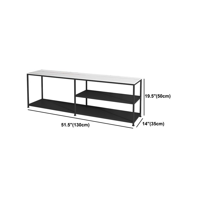 Consola de TV de piedra y metal consola contemporánea de medios de televisión