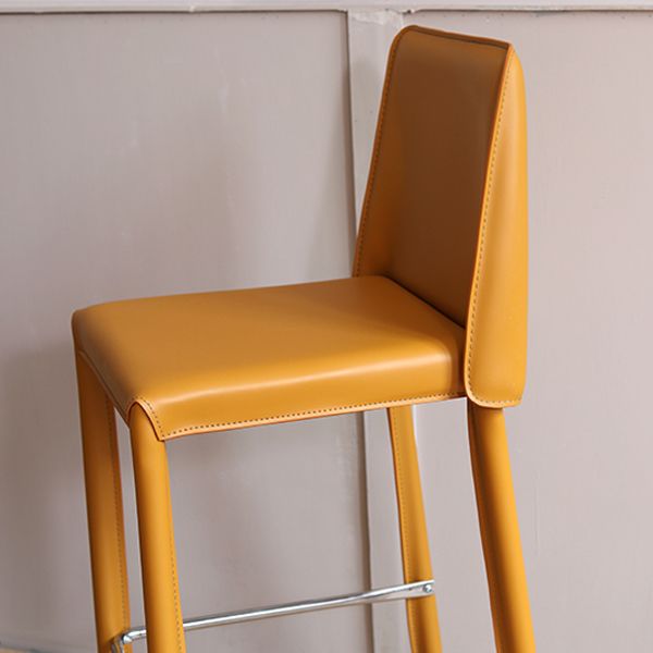 Tabouret de bar moderne avec dossier en cuir, tabouret de comptoir pour salon