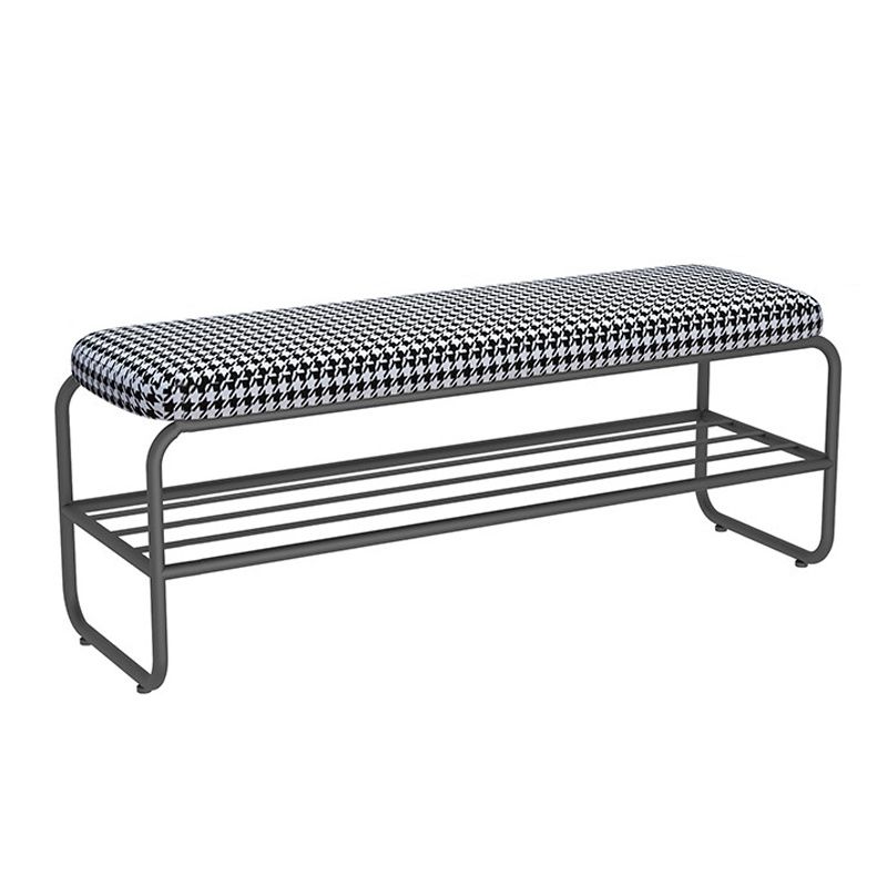 Glam Metal Seating Bench 17.7" H Cushioned Entryway Bench with Legs Clearhalo 'Benches' 'Chairs & Seating' 'furn' 'furn_benches' 'Furniture' 'Living Room Furniture' 1200x1200_9328b5d0-f9d7-4825-82c1-53830734f5b7