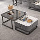 Frame Coffee Table Modern Slate Cocktail Table with Storage Drawers Clearhalo 'Coffee & Accent Tables' 'Coffee Tables' 'coffee_tables' 'furn' 'furn_coffee_tables' 'Furniture' 'Living Room Furniture' 1200x1200_93291326-7949-4212-b55b-b7b5242864fd