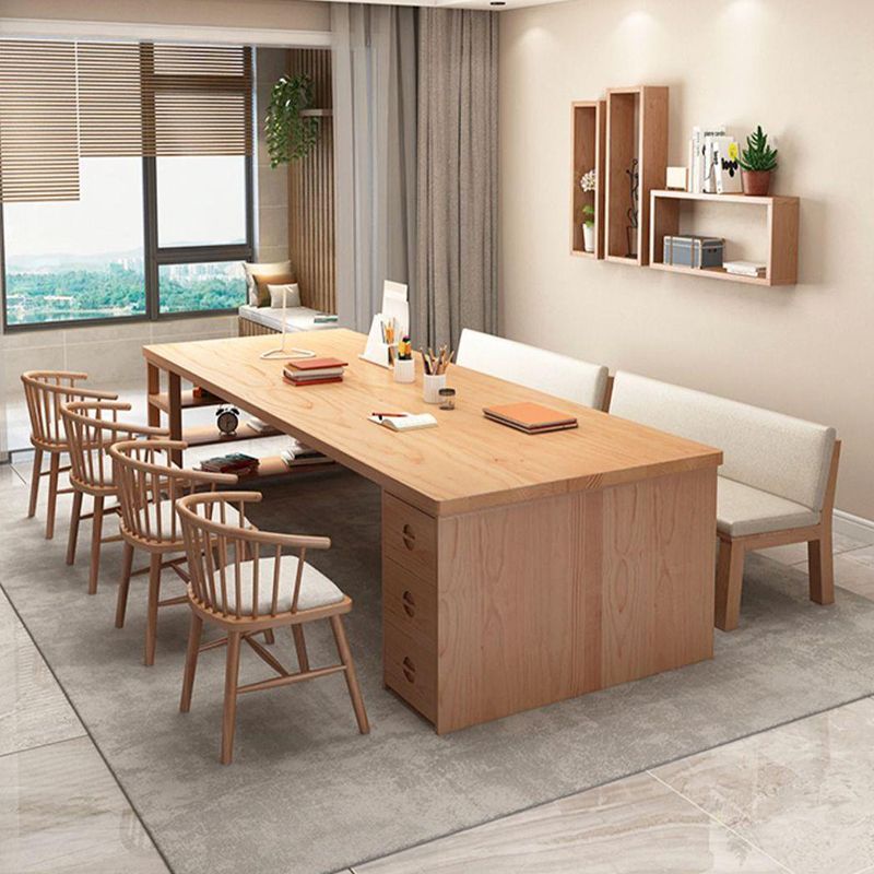 Contemporary Pine Office Desk Drawers Included Writing Desk for Office Clearhalo 'furn' 'furn_office_desk' 'Furniture' 'Office Desks' 'Office Furniture' 'office_desk' 1200x1200_932a5d11-36dd-49d3-b3e0-3cfbce807da3