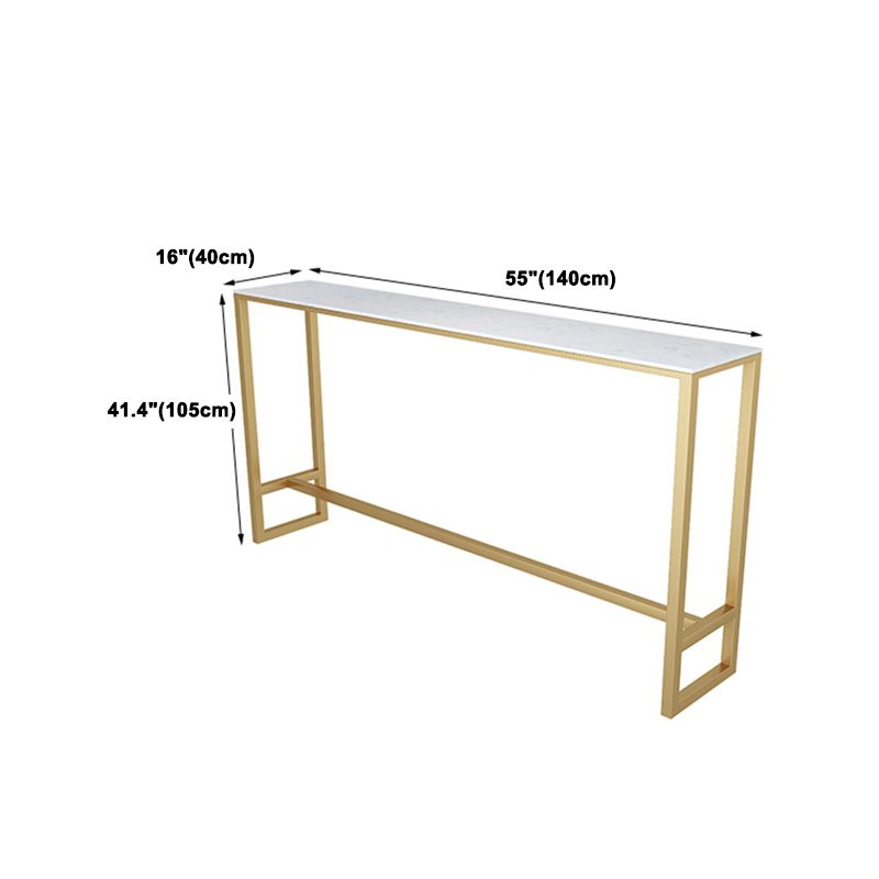 1/2/7 pièces Glam Glam Iron Bar Table Recangle Recangle Bistro en marbre en faux marbre avec repose-pied