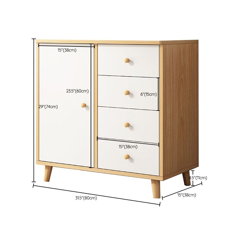 Modern Rectangle Storage Cabinet with Drawer Wooden Accent Cabinet
