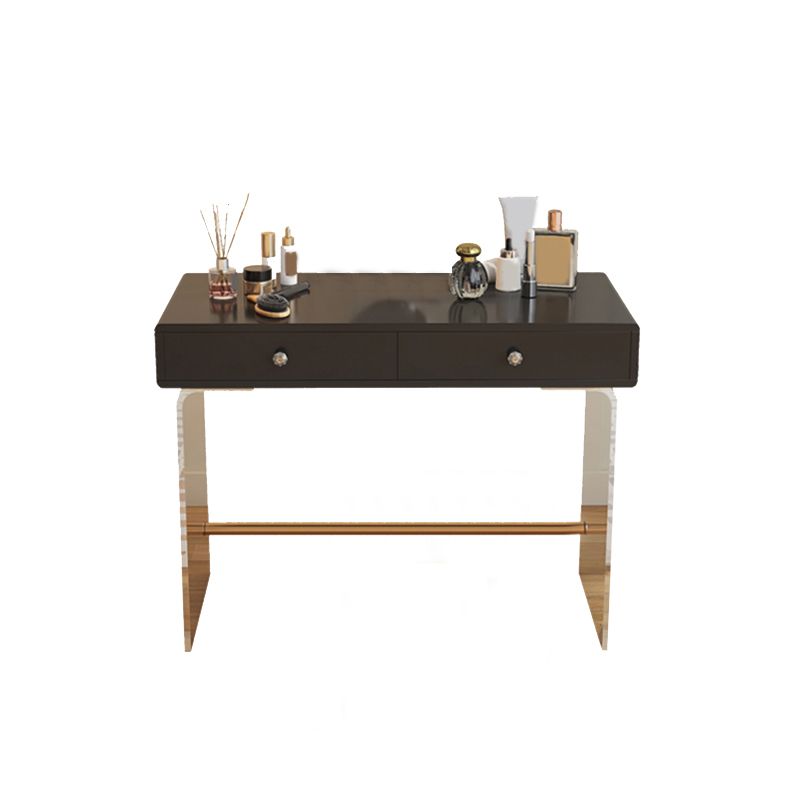 2 Drawers Clear Acrylic Makeup Table Contemporary 17.72" D Vanity Set with Stool & Mirror Clearhalo 'Bedroom Furniture' 'furn' 'furn_makeup_vanities' 'Furniture' 'Makeup Vanities' 'makeup_vanities' 1200x1200_932d6b8a-9b03-47db-b476-6b5d0bd013f4