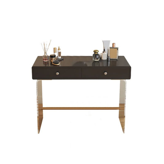 2 Drawers Clear Acrylic Makeup Table Contemporary 17.72" D Vanity Set with Stool & Mirror Clearhalo 'Bedroom Furniture' 'furn' 'furn_makeup_vanities' 'Furniture' 'Makeup Vanities' 'makeup_vanities' 1200x1200_932d6b8a-9b03-47db-b476-6b5d0bd013f4