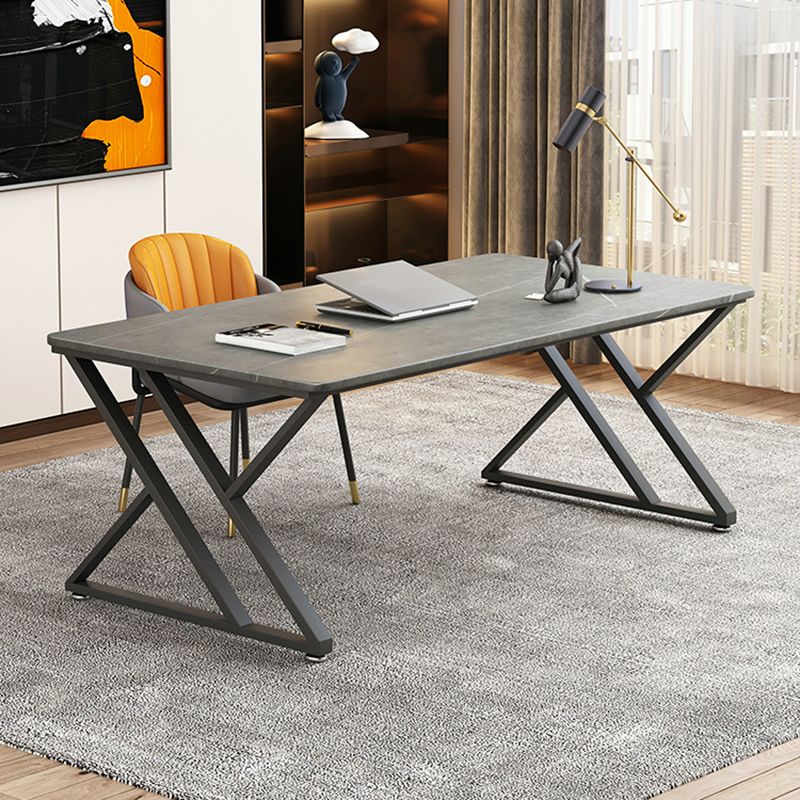 Industrieel rechthoekige kantoorbureau antieke afwerking gaming bureau met metalen benen