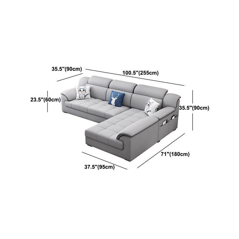 Canapé en tissu moderne en oreiller gris canapé le bras avec oreillers de boîtier