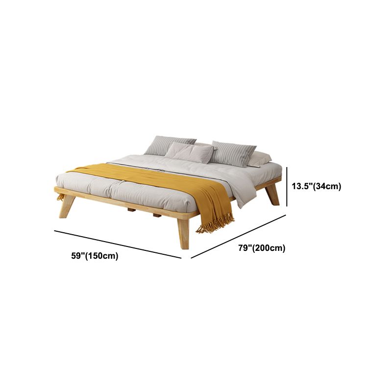 Natural Upholstered Wooden Bed Frame Nordic 13.39" H Platform Bed