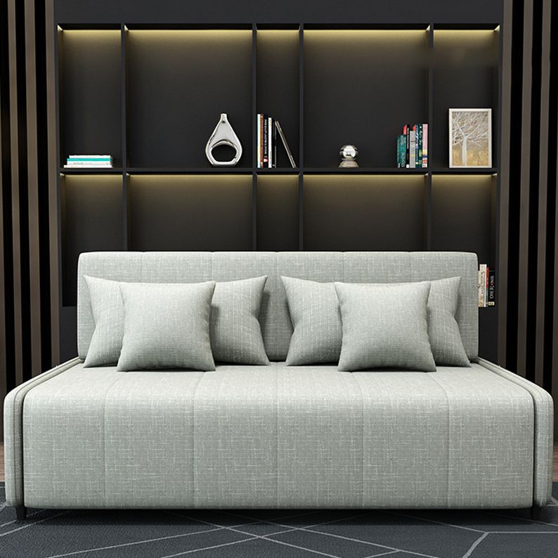 Linen Sleeper Sofa 39.37" Wide Blue Foldable Armless Sofa Bed