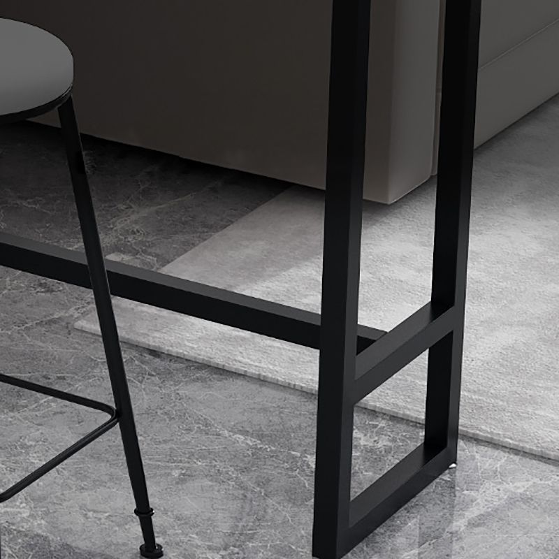 Glam Rectangle Faux Marble Pub Bar Table Iron Bar Dining Table with Trestle Pedestal Clearhalo 'Bar Furniture' 'Bar Tables' 'bar_tables' 'furn' 'furn_bar_tables' 'Furniture' 'furniture_bar_tables' 'Kitchen & Dining Furniture' 'kitchen&dining_furn' 'kitchen' 1200x1200_932fc9a9-5dc8-4b52-aa78-ae94e08649b7