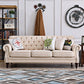 33.4"H Country Linen/Microfiber/Faux Leather Rolled Arm Tufted Sofa Clearhalo 'furn' 'furn_sofas' 'Furniture' 'furniture_sofas' 'kitchen' 'kitchen_sofas' 'Living Room Furniture' 'Sofa' 'sofas' 1200x1200_932fd4f1-ecf8-40de-9b46-c6a8e8f66479