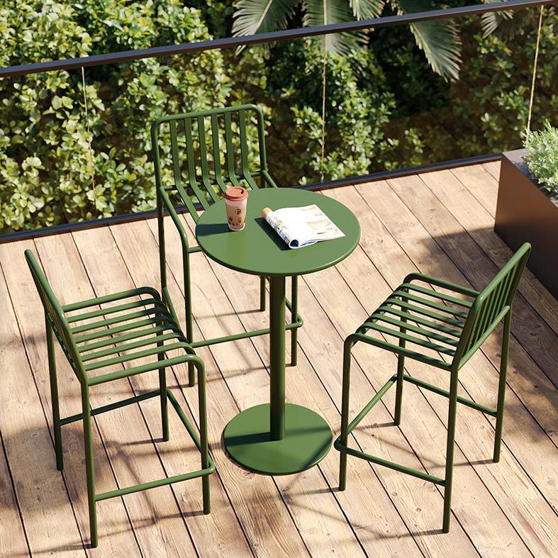 Contemporary Metal Round Bar Table Outdoor Pedestal Bar Dining Table Clearhalo 'Bar Furniture' 'Bar Tables' 'bar_tables' 'furn' 'furn_bar_tables' 'Furniture' 'Kitchen & Dining Furniture' 1200x1200_93314044-8476-4b19-a060-a3998299c95e