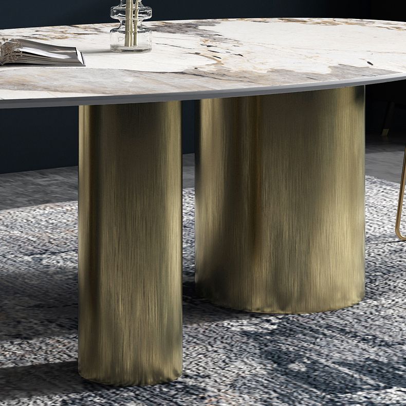 Glam Sintered Stone Standard Dining Table Oval Dining Table with 3 Legs Clearhalo ' dining_table' 'Dining Tables & Seating' 'Dining Tables' 'furn' 'furn_dining_table' 'Furniture' 'furniture_dining_table' 'Kitchen & Dining Furniture' 'kitchen&dining_furn' 'kitchen' 'kitchen_dining_table' 1200x1200_93322ec5-902d-4509-8b3c-6ee9f451eaa7