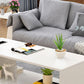 Modern Rectangle Coffee Table 15-inch Wooden Cocktail Table with Storage