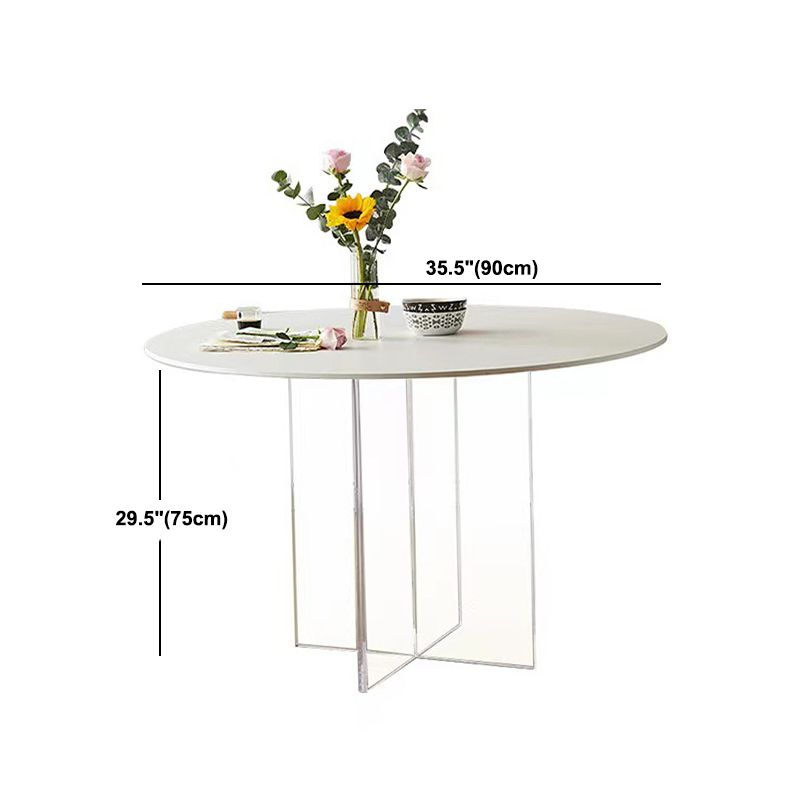 Contemporary White Stone Table Round Dining Table for Kitchen Clearhalo 'Dining Tables & Seating' 'Dining Tables' 'dining_table' 'furn' 'furn_dining_table' 'Furniture' 'Kitchen & Dining Furniture' 1200x1200_9332c54e-9e16-422b-babd-111f8461cc9f