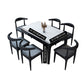 Modern Style Sintered Stone Standard Dining Set White Rectangle Dining Set for Kitchen Clearhalo 'Dining Room Sets' 'Dining Tables & Seating' 'dining_room_set' 'furn' 'furn_dining_room_set' 'Furniture' 'furniture_dining_room_set' 'Kitchen & Dining Furniture' 'kitchen&dining_furn' 'kitchen' 1200x1200_93361efa-5e67-4c1c-9c8a-350f12b6c500