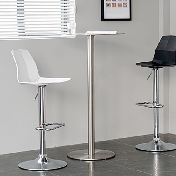 Industrial Backrest Armless Counter Stool Adjustable Iron Stool with Plastic Cushion
