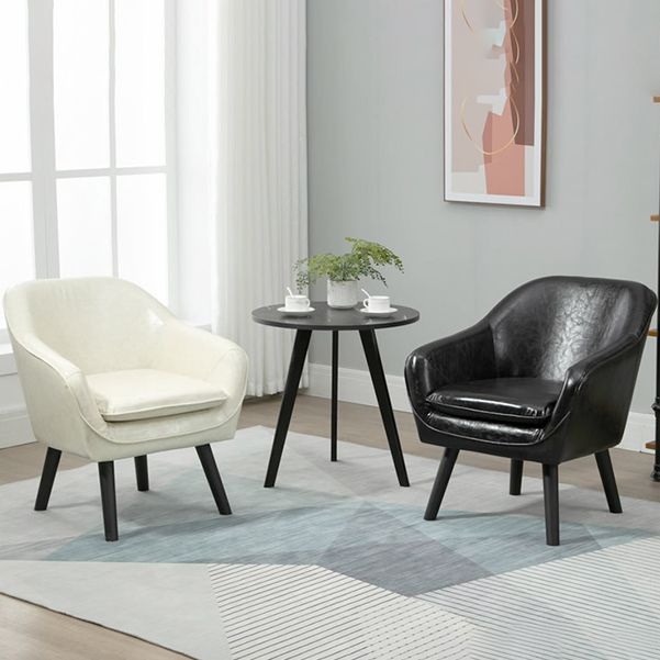 Fester Rückenlagerstuhl Lederseitenstuhl mit festen Holzbeinen