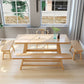 Modern Pine Trestle Dining Table Wood Rectangle Table in Natural Clearhalo 'Dining Tables & Seating' 'Dining Tables' 'dining_table' 'furn' 'furn_dining_table' 'Furniture' 'Kitchen & Dining Furniture' 1200x1200_933a9e98-6d60-4f8b-8219-01782237ef56