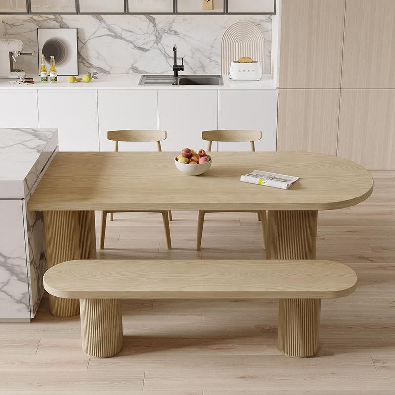 Modern Pine Wood Dining Table with 3 Legs Table for Dining Room Clearhalo 'Dining Tables & Seating' 'Dining Tables' 'dining_table' 'furn' 'furn_dining_table' 'Furniture' 'Kitchen & Dining Furniture' 1200x1200_933bc3a3-2ac9-4a69-822c-140697d1287b
