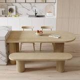 Modern Pine Wood Dining Table with 3 Legs Table for Dining Room Clearhalo 'Dining Tables & Seating' 'Dining Tables' 'dining_table' 'furn' 'furn_dining_table' 'Furniture' 'Kitchen & Dining Furniture' 1200x1200_933bc3a3-2ac9-4a69-822c-140697d1287b