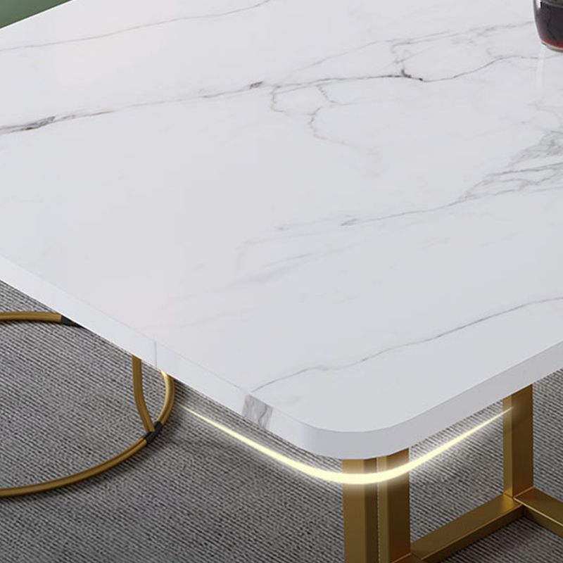 Modern Foldable White Table for Restaurant Rectangle Table with Trestle Base Clearhalo 'Dining Tables & Seating' 'Dining Tables' 'dining_table' 'furn' 'furn_dining_table' 'Furniture' 'Kitchen & Dining Furniture' 1200x1200_933bce53-f435-4d5d-a371-fb7aff16fc13