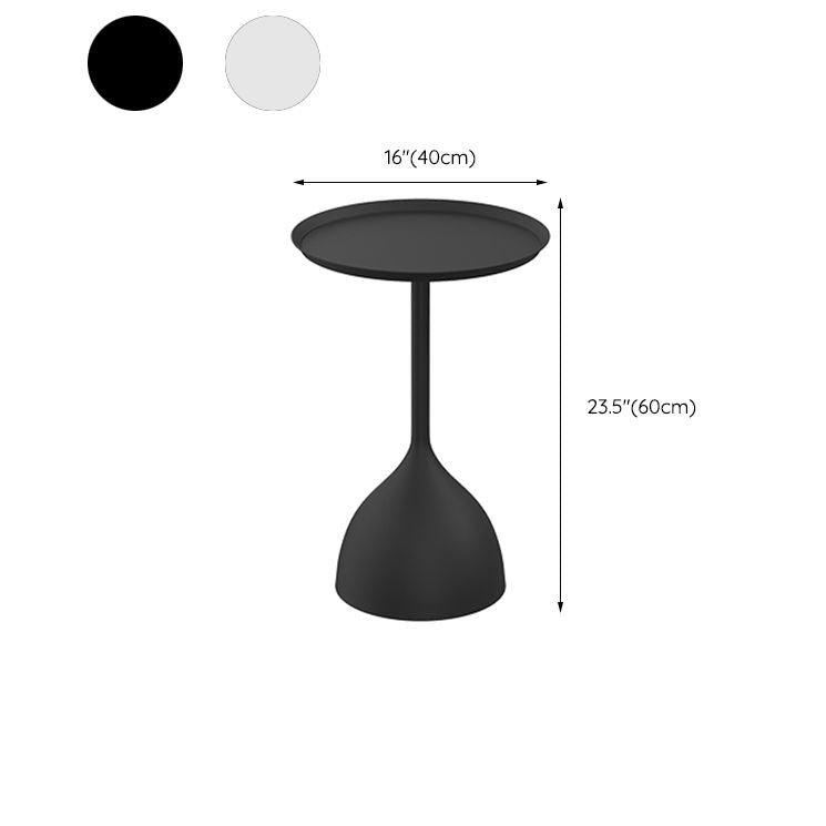 Mid-Century Round Tray Top Side Table 23.62" Tall Metal Pedestal End Table Clearhalo 'Coffee & Accent Tables' 'End & Side Tables' 'end_side_tables' 'furn' 'furn_end_side_tables' 'Furniture' 'Living Room Furniture' 1200x1200_933c9264-b6da-4421-90de-5d56c054416e