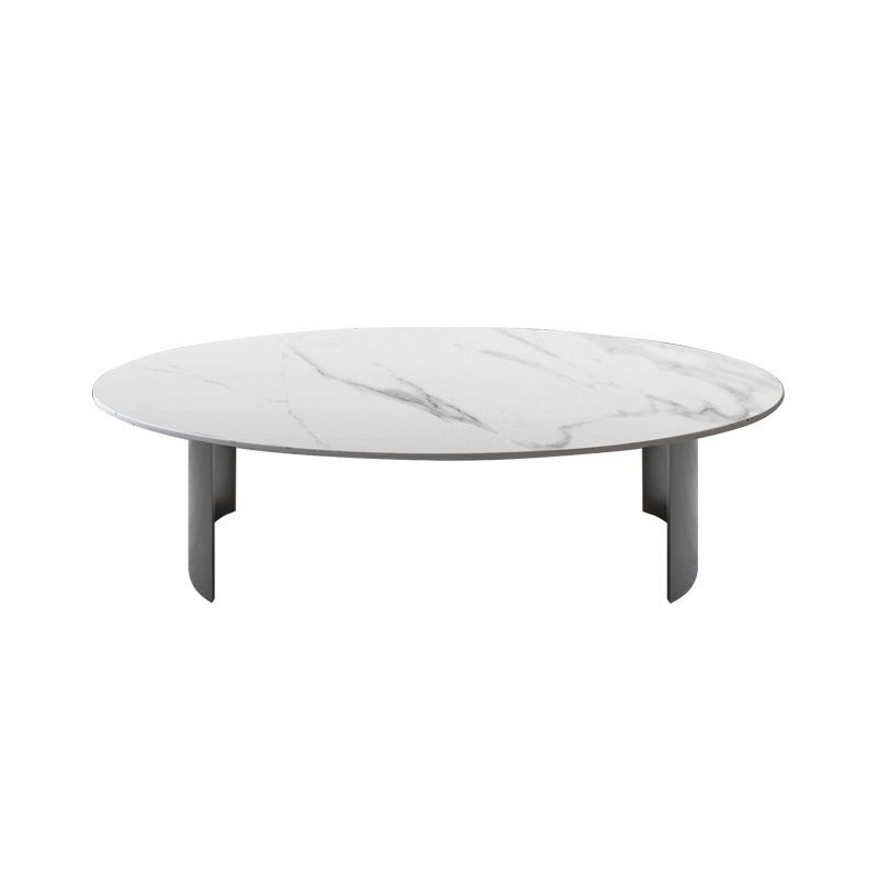 Glam Oval Stone Top Coffee Table with Steel Base Cocktail Table Clearhalo 'Coffee & Accent Tables' 'Coffee Tables' 'coffee_tables' 'furn' 'furn_coffee_tables' 'Furniture' 'Living Room Furniture' 1200x1200_933cf3ee-6dda-464a-a61c-9c8b98a79a6f