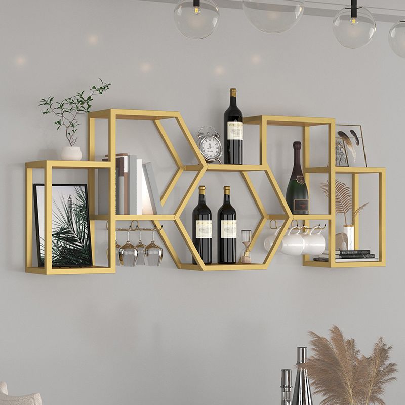 Modern Style Bookcase Wall Mounted Metal Bookshelf for Home Office